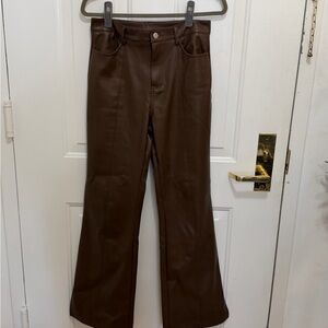 12th Tribe Chocolate Faux Leather Pants